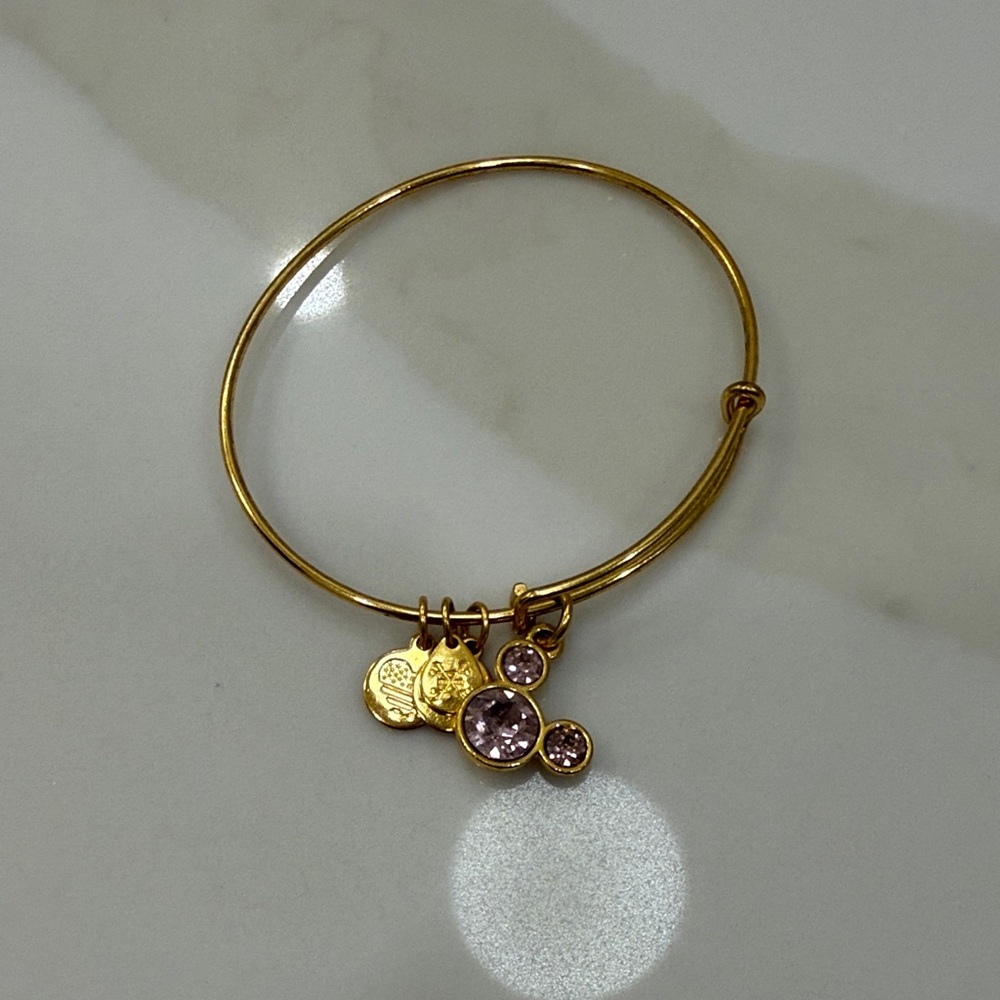 Pink Mickey Gold Alex and Ani Bracelet